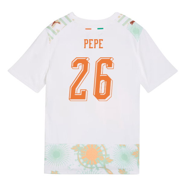 2026-2027 Ivory Coast Away Shirt (Kids) (Pepe 26)-SoccerKits Hub | Buy Soccer Jerseys Online